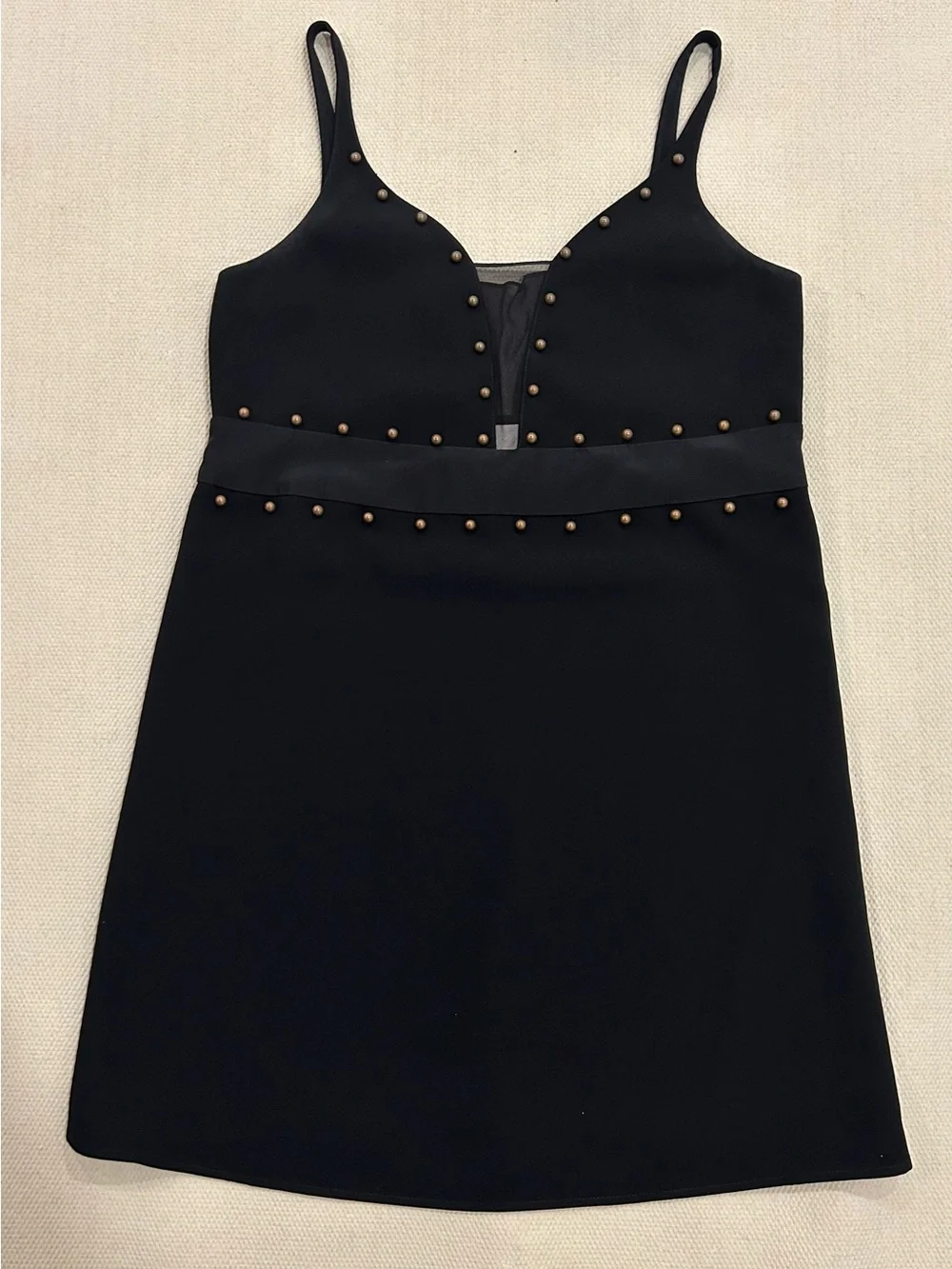 Cinq A Sept Shift Dress Cocktail Studded Little Black Dress Size 2